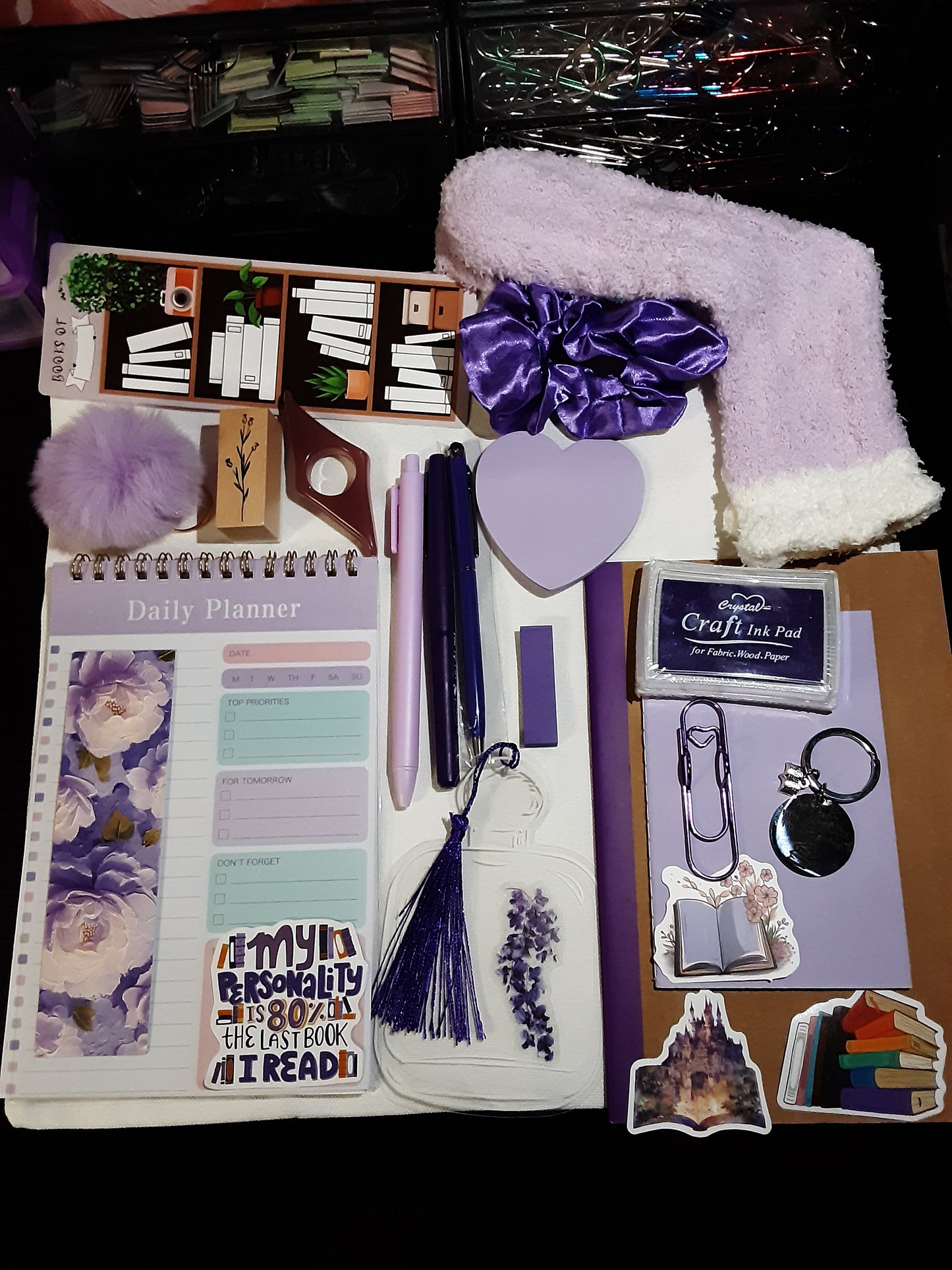Purple 20 item bookish mystery bundle