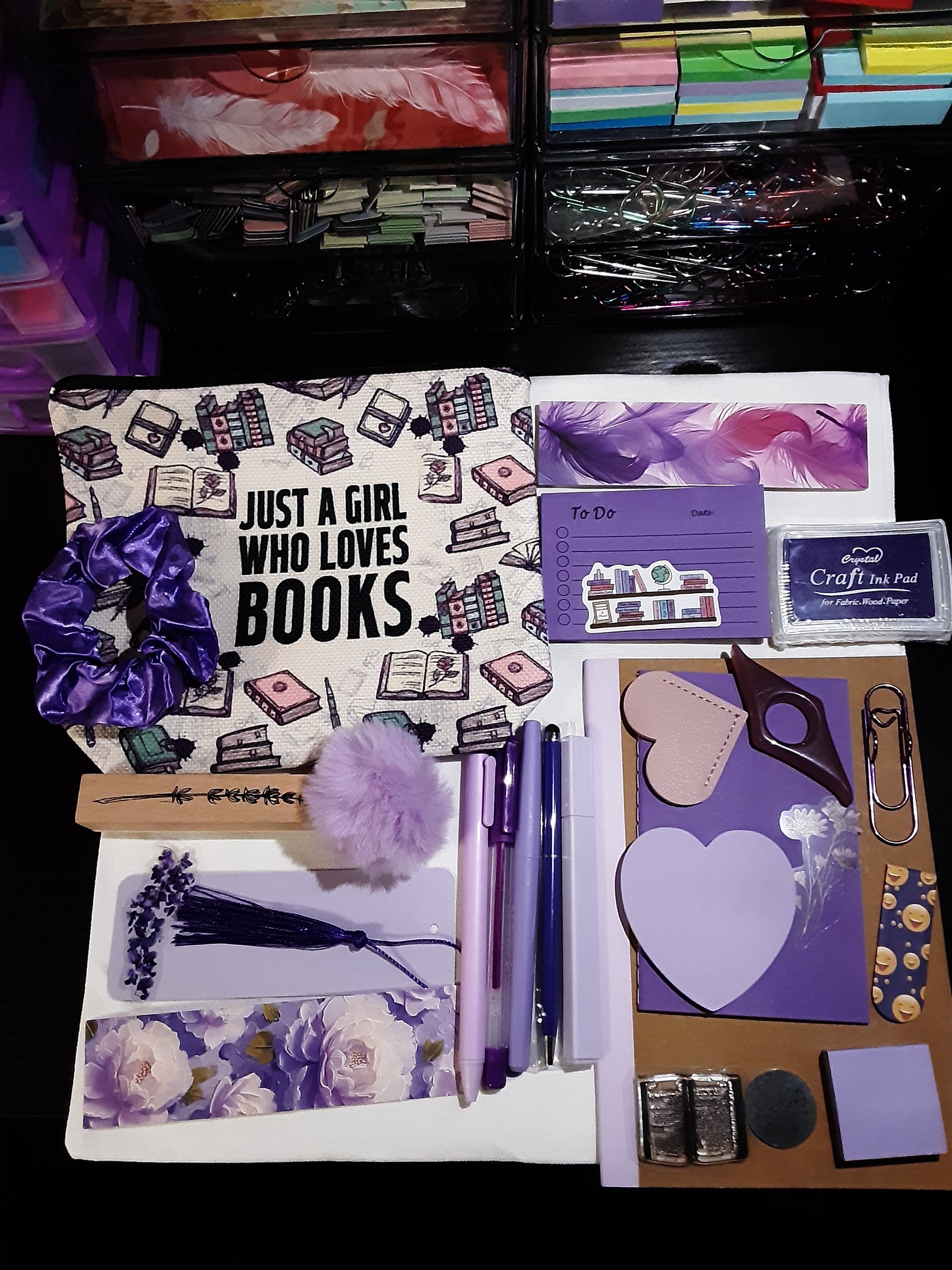 Purple 25 item bookish mystery bundle