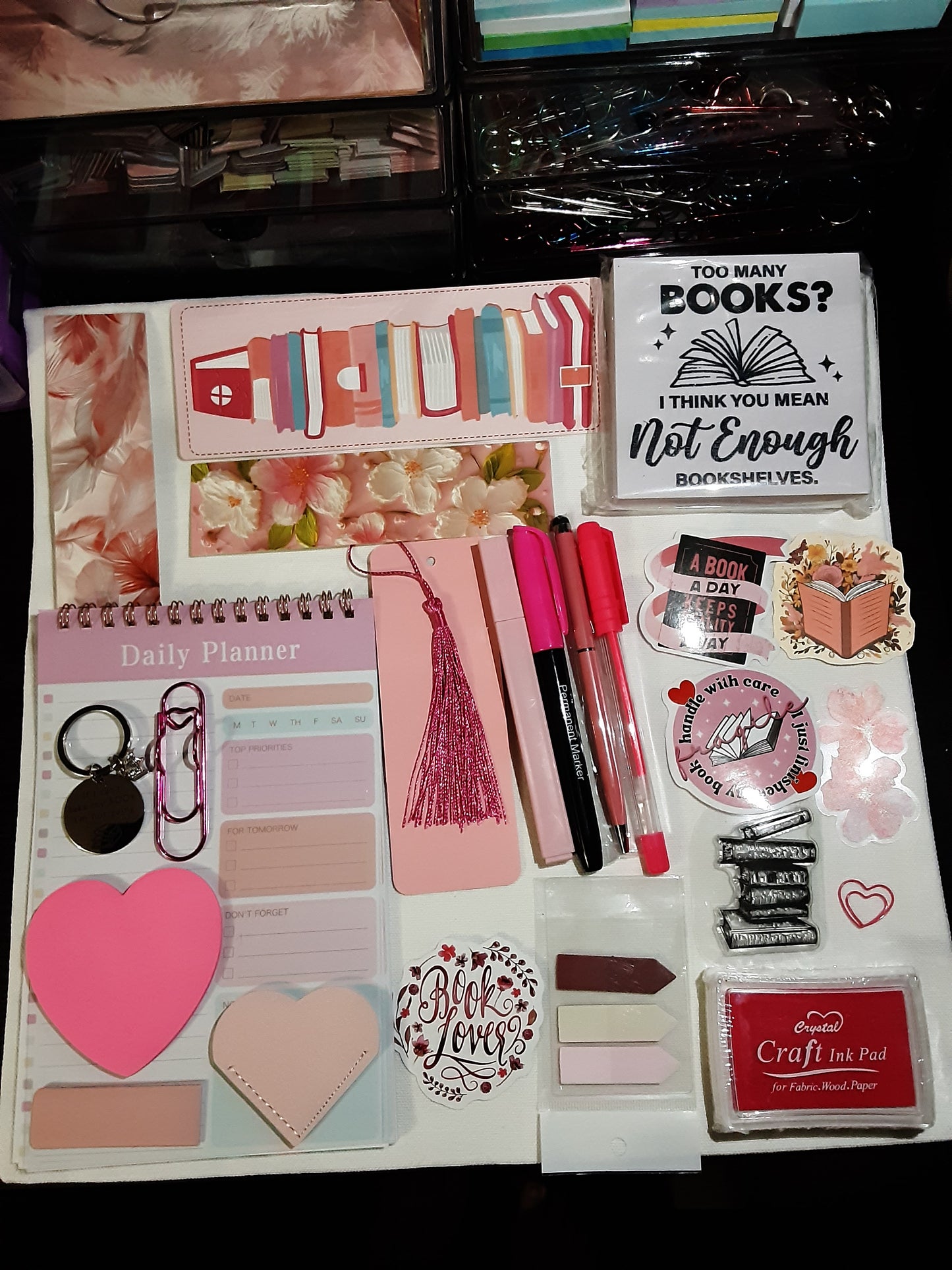 Pink 20 item bookish mystery bundle