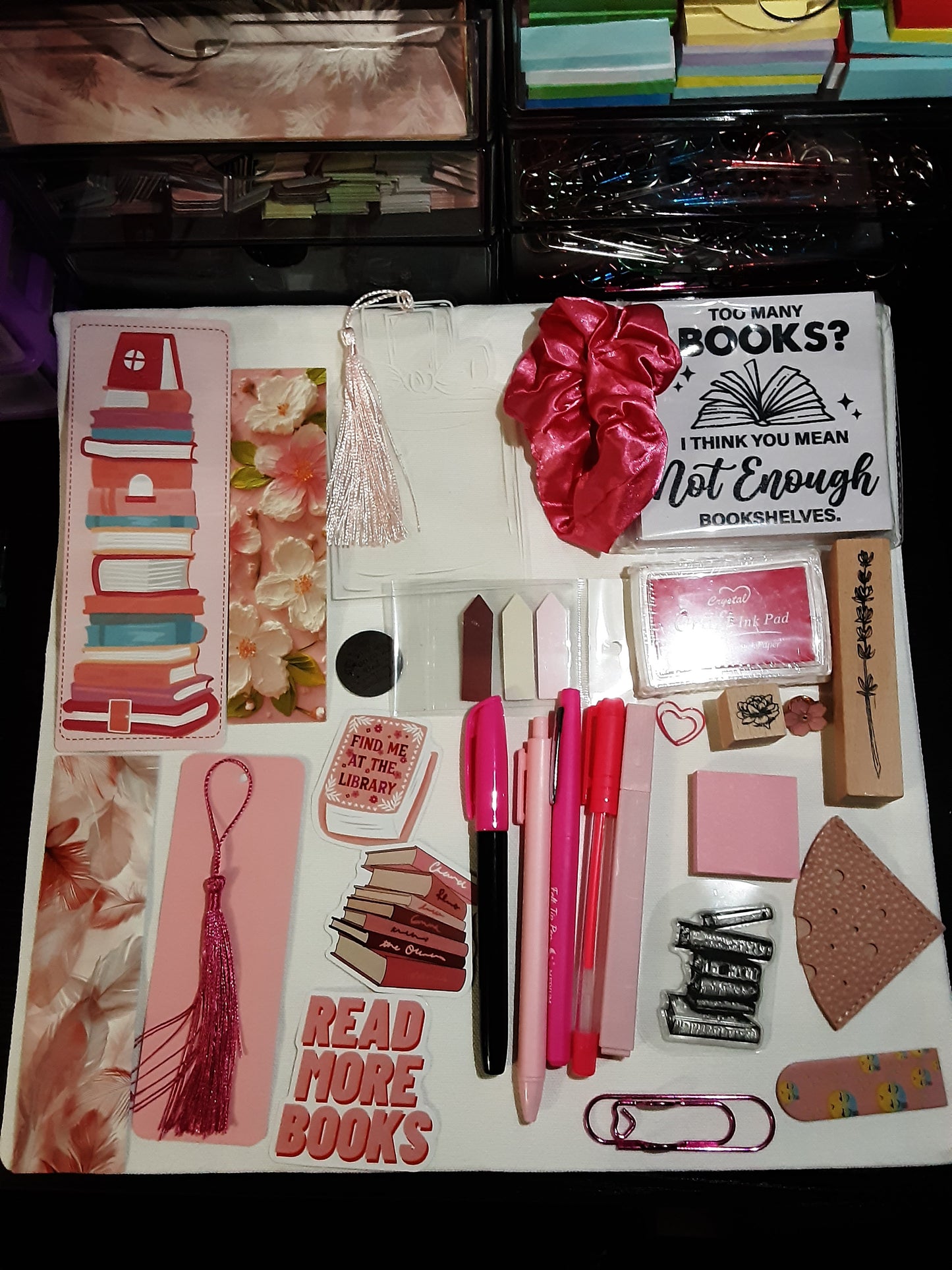 Pink 25 item bookish mystery bundle